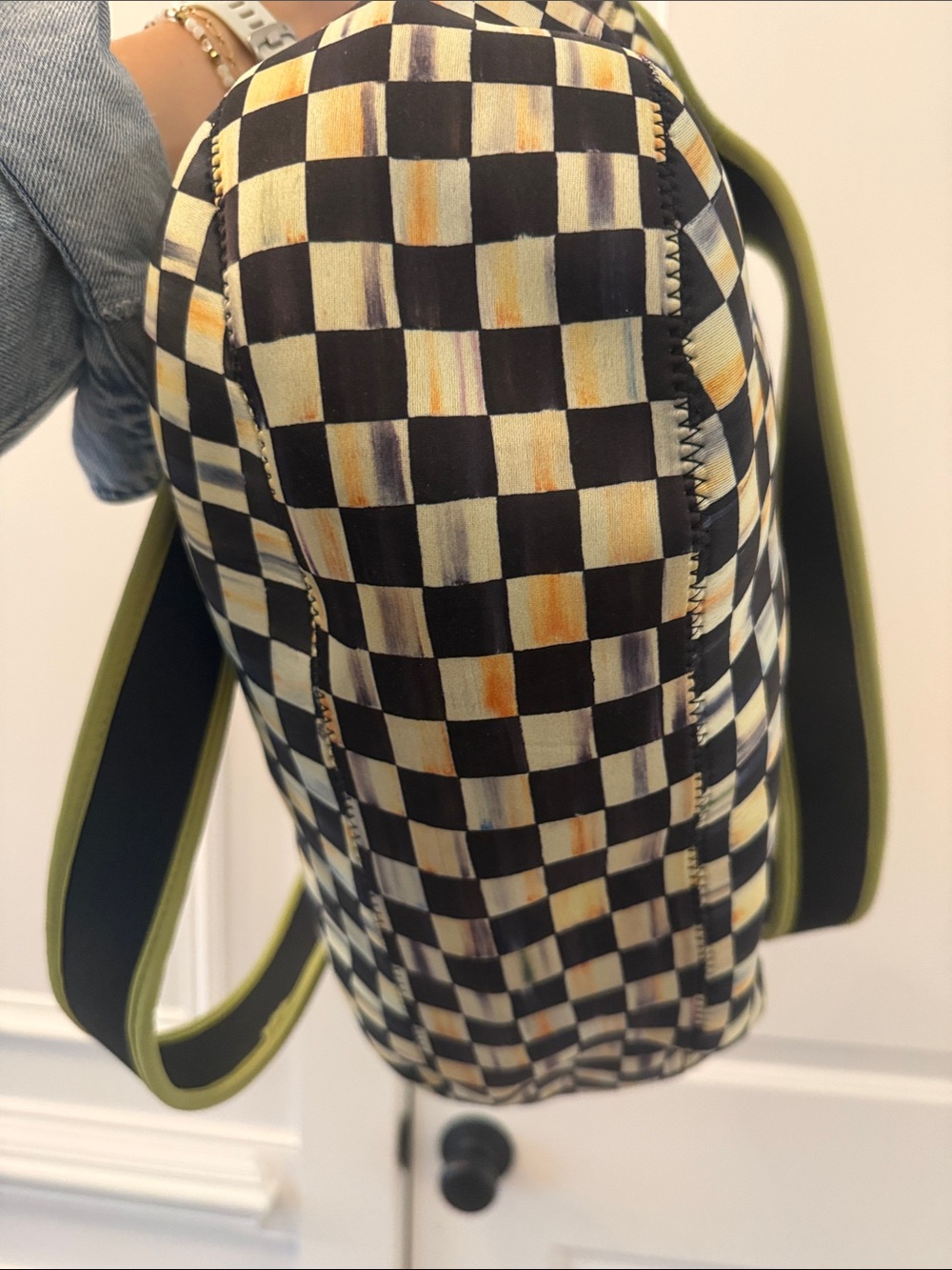 Mackenzie-Childs Courtly Check Neoprene Tote Bag - Picture 6 of 6